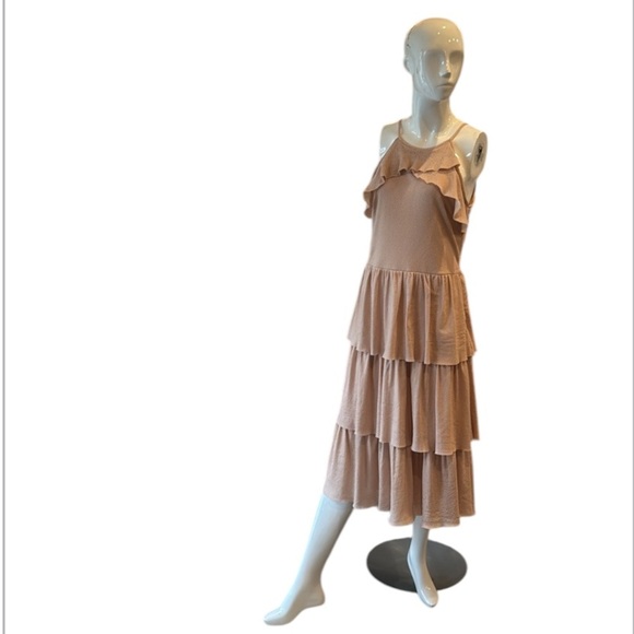 Rachel Rachel Roy February Blush Tiered Textured Midi Dress Size Medium - Picture 7 of 14